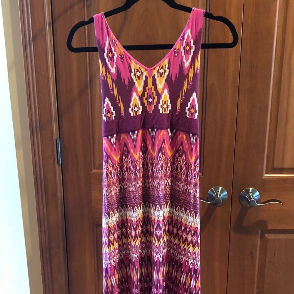 Cute Athleta Pink/Purple Empire Waist Dress M
